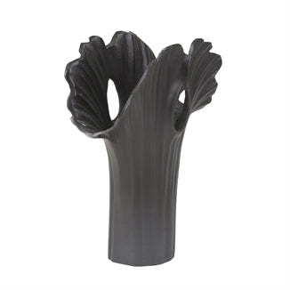 Aluminum 13'' Vase, Black - Casa Muebles