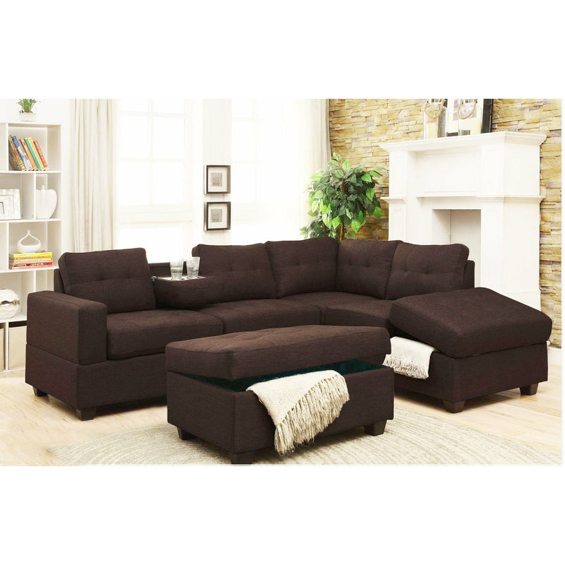 LIVING - RENA COLLECTION WITH OTTOMAN BROWN