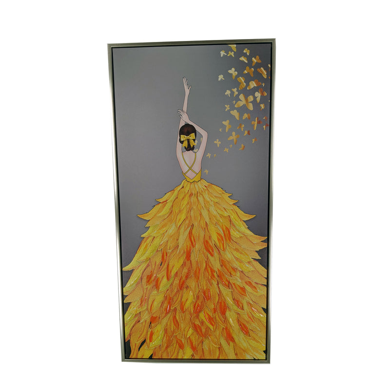 Framed Art w/Hand Painted Details 15.75" x 31.5"