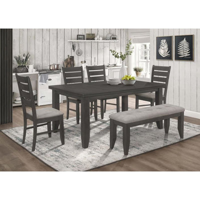 Dalila 6-Piece Rectangular Dining Set Grey And Dark Grey