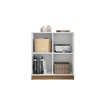 Cubic Open Low Cabinet - White/Honey