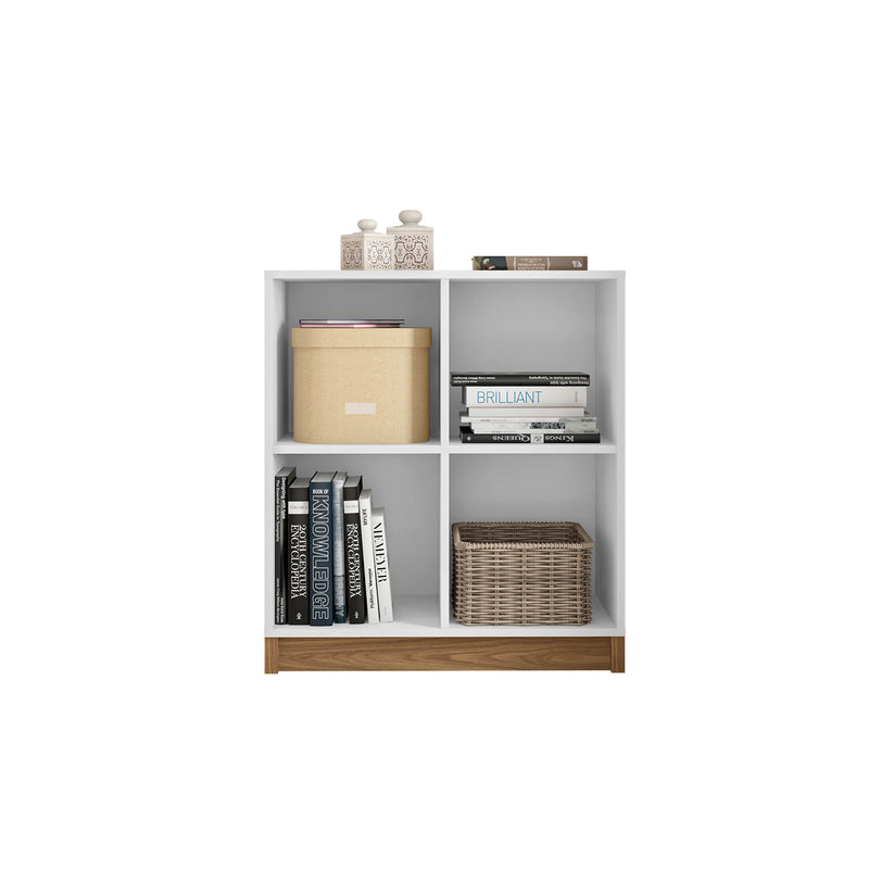 Cubic Open Low Cabinet - White/Honey