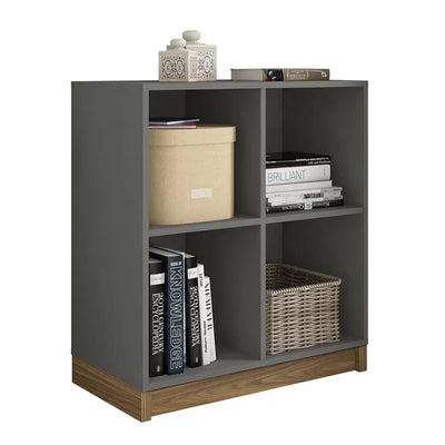 Cubic Open Low Cabinet - Dark Grey/Honey