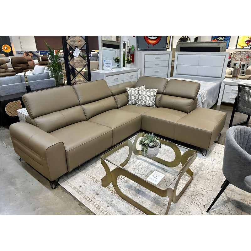 Luciana Sectional TAUPE Right Chaise - RECLINABLE