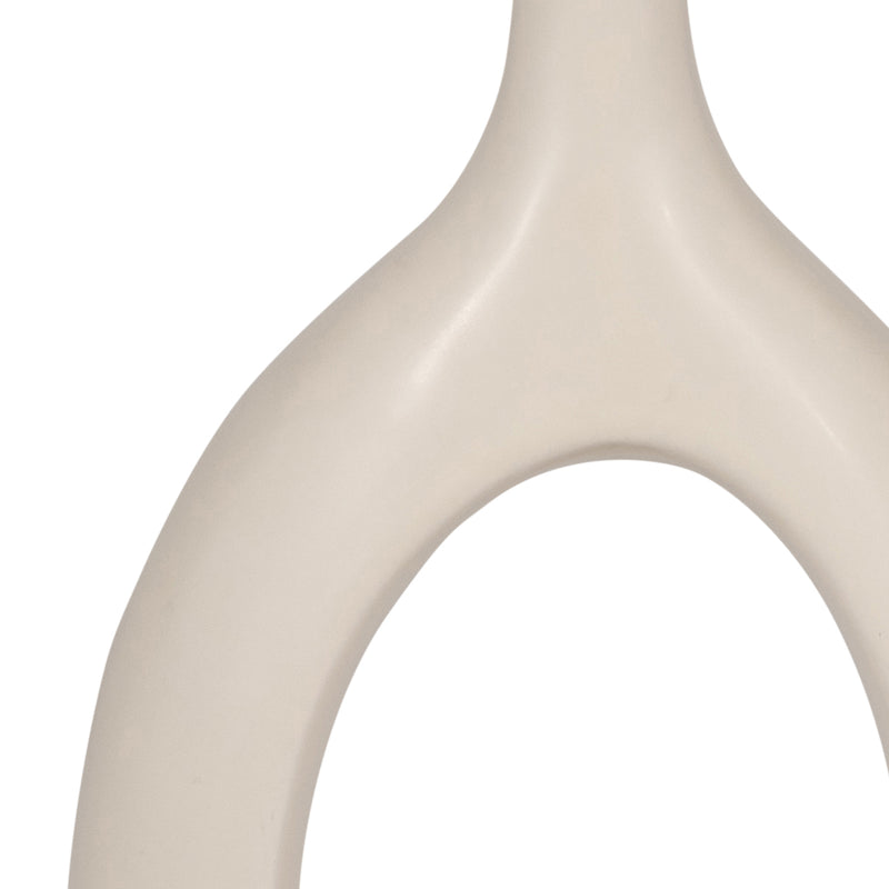 CER, 12" CURVED OPEN CUT OUT VASE, COTTON