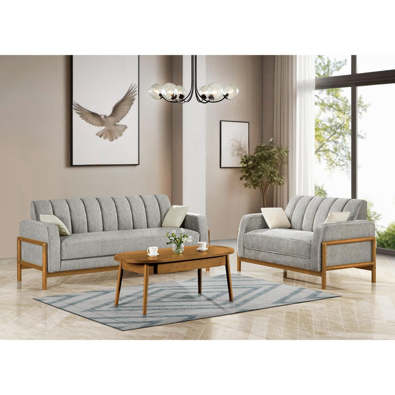 Nordic Haven 2-Piece Sofa & Loveseat Set – Modern Comfort with Wooden Accents