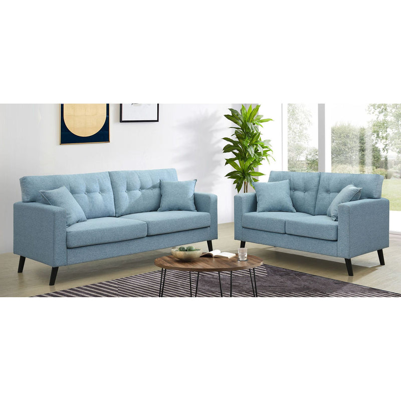 Contemporary Sofa & Loveseat Set – 2-Piece Living Room Collection - Blue