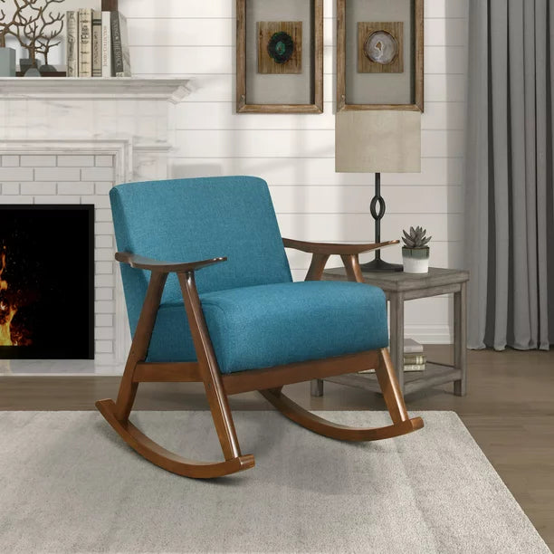 OakvillePark Hamilton Fabric Upholstered Rocking Chair, Blue