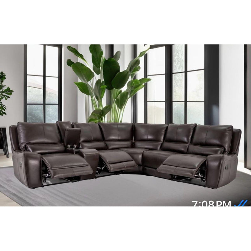 Titan 100% Genuine Leather Manual Sectional Recliner – Luxury Comfort & Classic Relaxation
