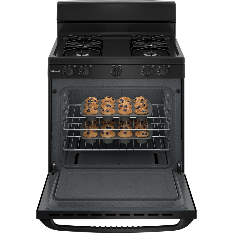 Hotpoint® 30" Free-Standing Gas Range – Black