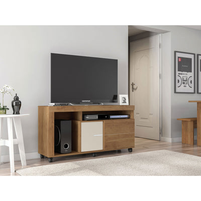 Prince TV Stand - Light Natural Wood/Off White