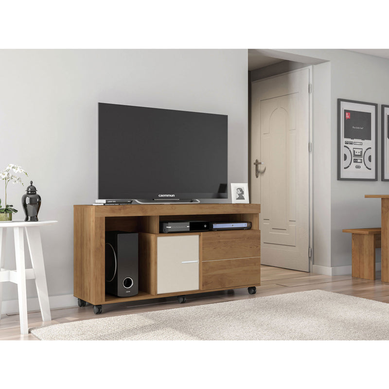 Prince TV Stand - Light Natural Wood/Off White