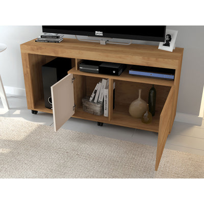 Prince TV Stand - Light Natural Wood/Off White