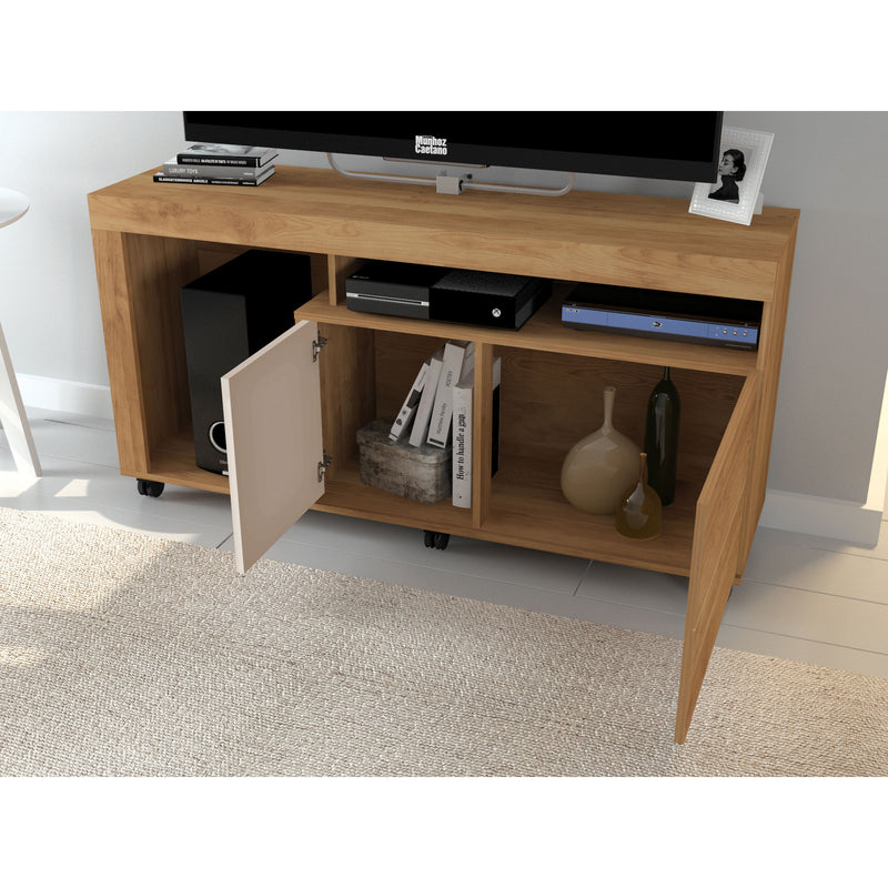 Prince TV Stand - Light Natural Wood/Off White