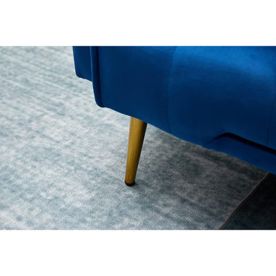 PureLife Modern Convertible Futon Sleeper with Mattress, Sturdy Metal Frame & Legs, Foldable Backrest Sofabed, Dark Blue