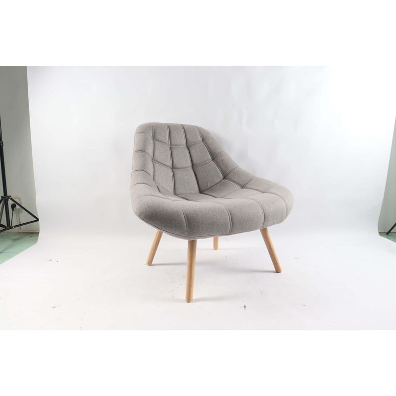 Tufted Soft Lounge Chair Mid Century - Gray