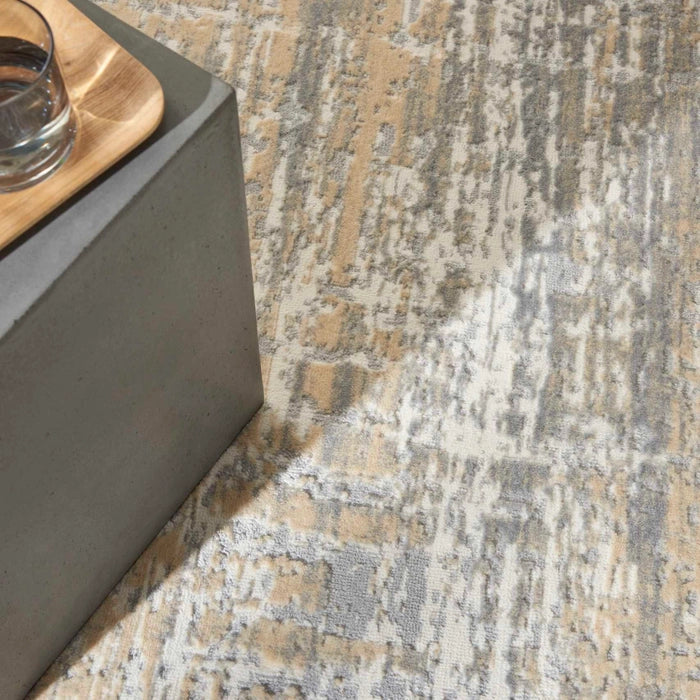 Calvin Klein Enchanting ECH04 Grey / Beige Synthetic Fibers Modern Area Rug - 5 Ft x 7 Ft