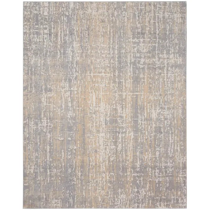 Calvin Klein Enchanting ECH04 Grey / Beige Synthetic Fibers Modern Area Rug - 5 Ft x 7 Ft