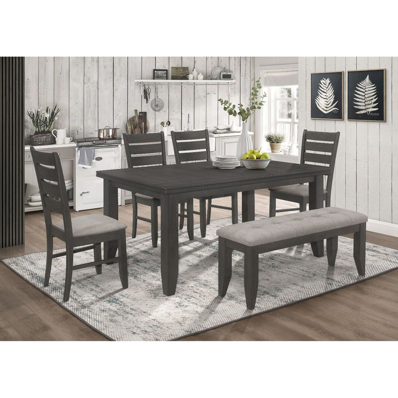 Dalila 6-Piece Rectangular Dining Set Grey And Dark Grey