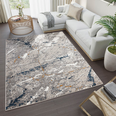 Emili Rugs 6'6" x 9' Silver - Blue