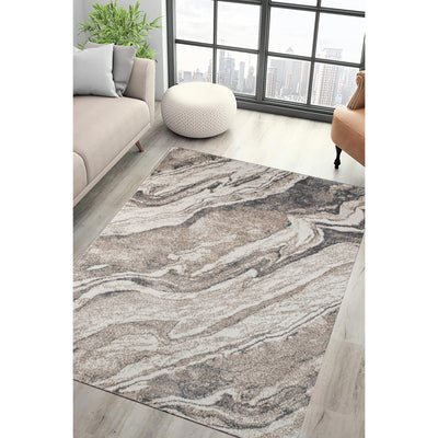 Neil Rugs 6'6" x 9' Beige - Silver