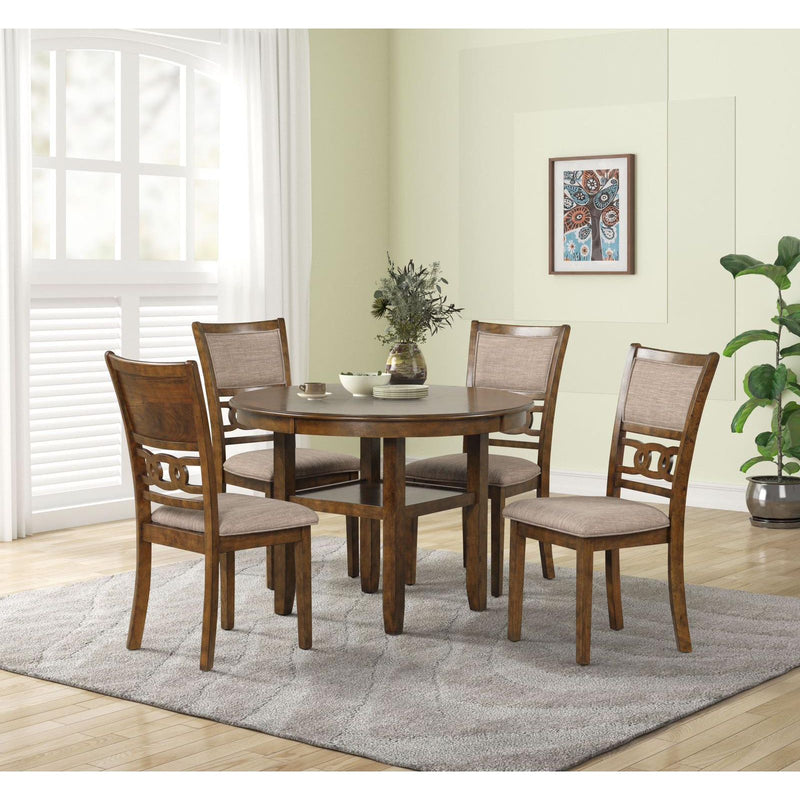 Rustic Round Regular Dining Set with Storage