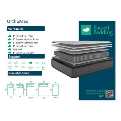 Bassett Bedding OrthoMax 9" Mattress – Medium Firm Support - Twin
