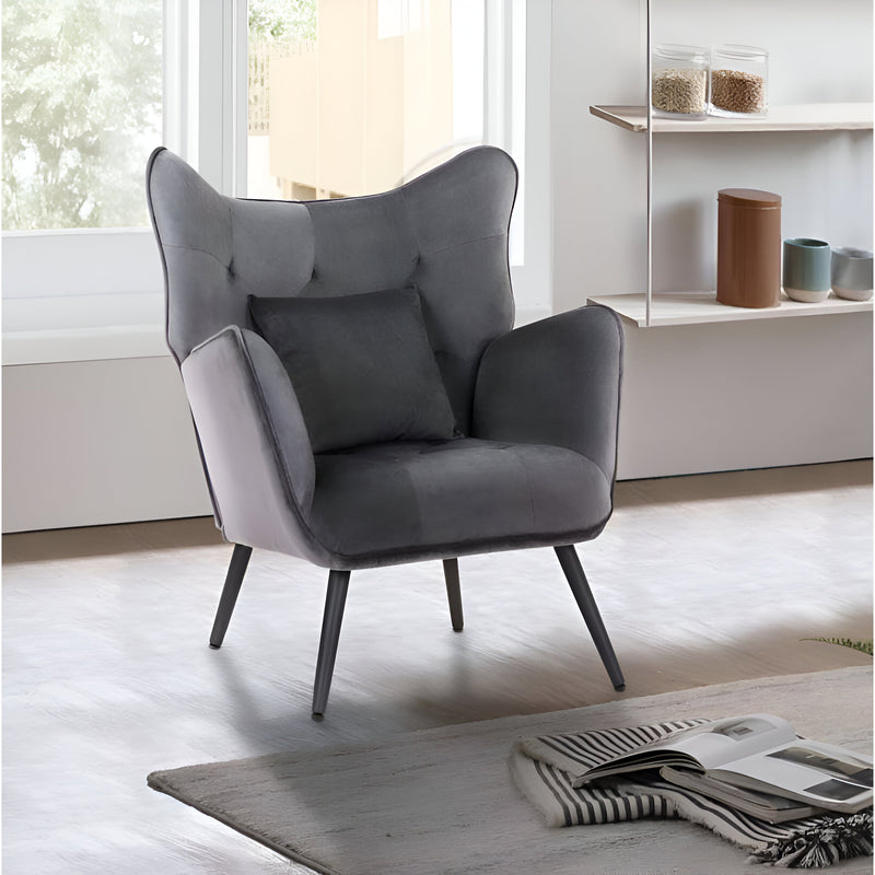 Modern Charcoal Accent Chair – Stylish Comfort for Any Room
