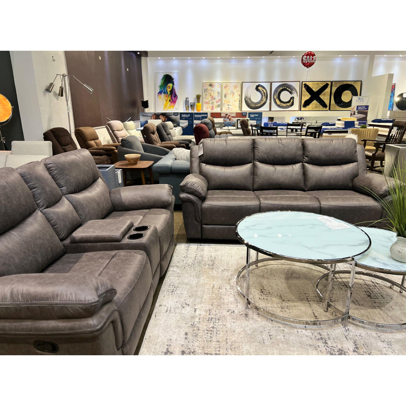 Ryland Reclining Sofa and Loveseat Charcoal Gray Casa Muebles