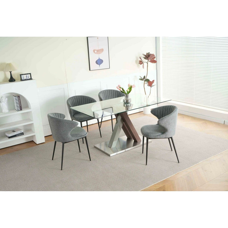Modern Glass Dining Set with Elegant Design Gray