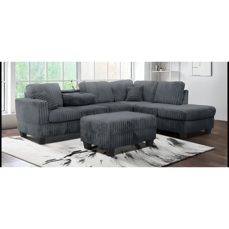 Modern Comfort Sectional with Ottoman