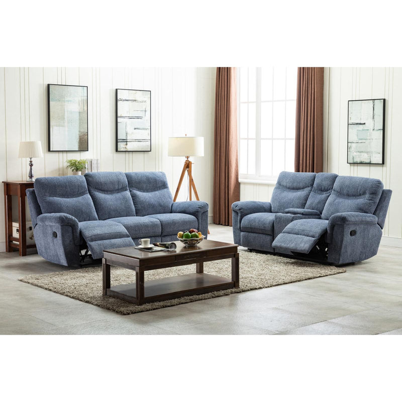 Modern Blue Reclining Sofa & Loveseat Set – Ultimate Comfort Collection
