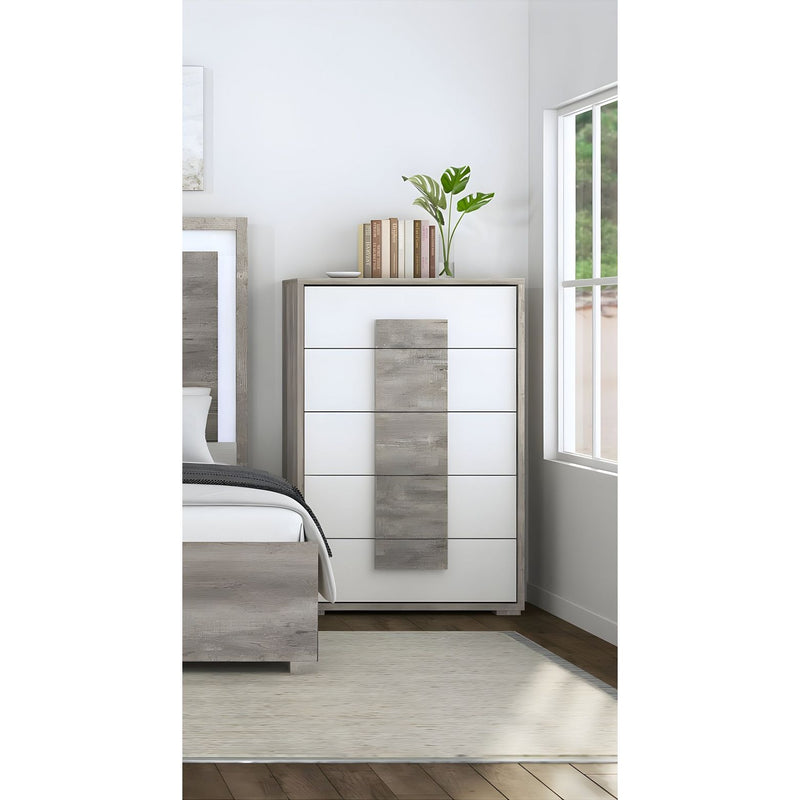 San Mateo Modern Gray Wood Finish - Chest