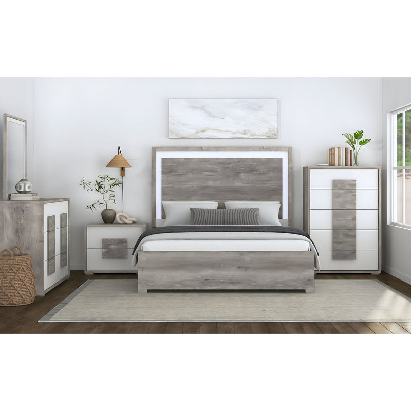 San Mateo Modern Gray Wood Finish Platform Bed - Queen