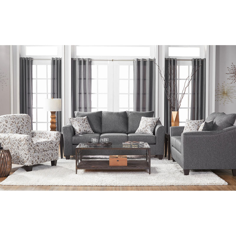 Modern Coastal Loveseat & Sofa Set – Gray Becker Linen Fabric