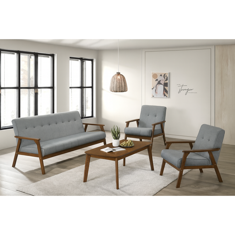 Fortuna 4-Piece Living Room Set – Mid-Century Modern Style