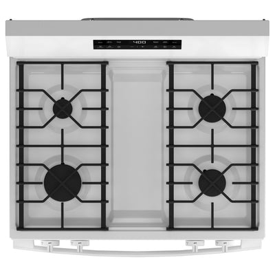 30” White Gas Range with Built-In WiFi, 4 Sealed Burners & 5.3 cu. ft. Oven – Self-Clean & Storage Drawer | GE Appliances