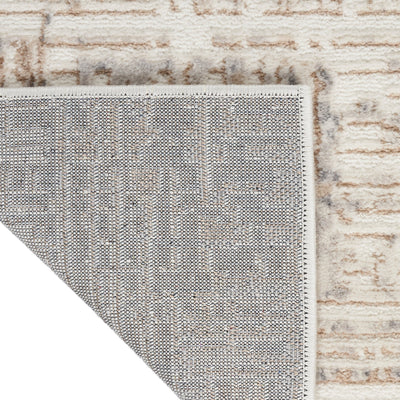 Calvin Klein Enchanting ECH05 Cream Grey Synthetic Fibers Modern Area Rug - 5 Ft x 7 Ft