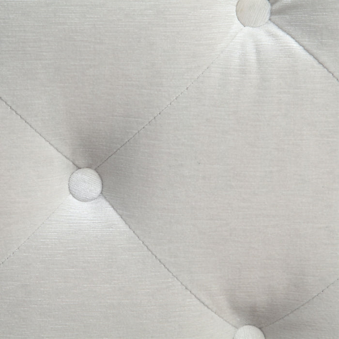 Luxurious Beige Fabric Sectional Sofa with Tufted Back and Metal Legs