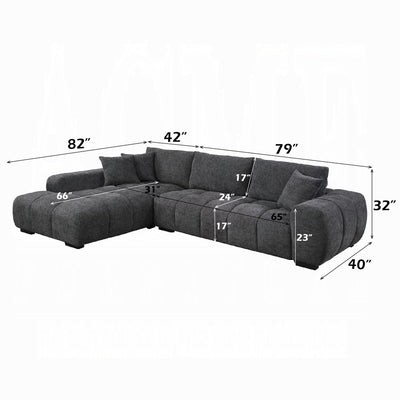 Modern Charcoal Gray Modular Sectional Sofa – Plush Comfort & Contemporary Design