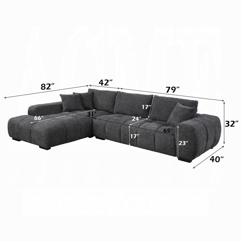 Modern Charcoal Gray Modular Sectional Sofa – Plush Comfort & Contemporary Design