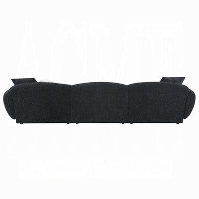 Modern Black & White Shimmer Chenille Sectional Sofa