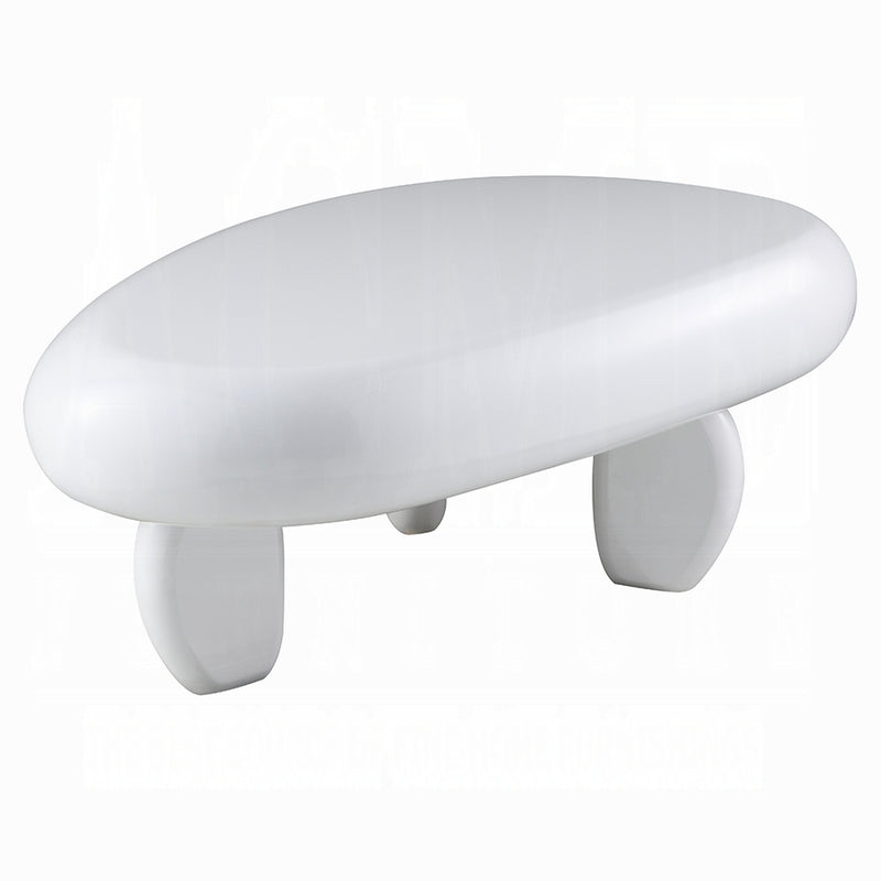 Modern White High Gloss Oval Coffee Table