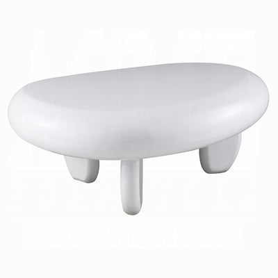 Modern White High Gloss Oval Coffee Table