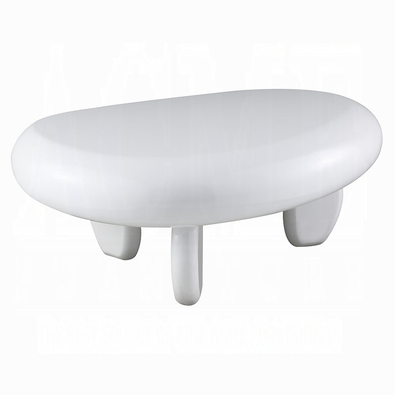 Modern White High Gloss Oval Coffee Table