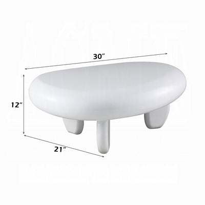 Modern White High Gloss Oval Coffee Table