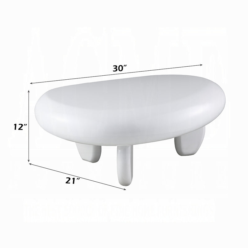 Modern White High Gloss Oval Coffee Table