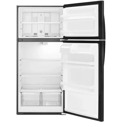 28 Inch Top Freezer Refrigerator with 14 cu. ft. Capacity, Adjustable Wire Shelves, Humidity-Controlled Crispers, Dairy Bin, Freezer Temperature Controls, Quiet Cooling, and ADA Compliant: Black