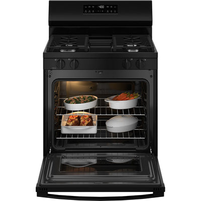 30” Black Gas Range with Built-In WiFi, 4 Sealed Burners & 5.3 cu. ft. Oven – Self-Clean & Storage Drawer | GE Appliances