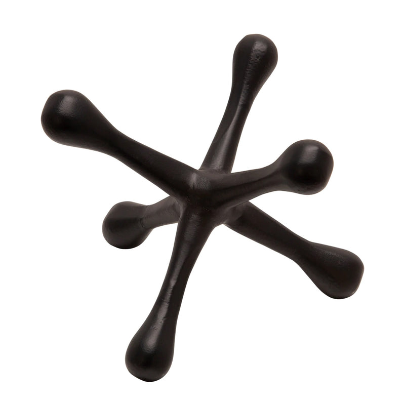 BLACK METAL JACKS SCULPTURE, 8"